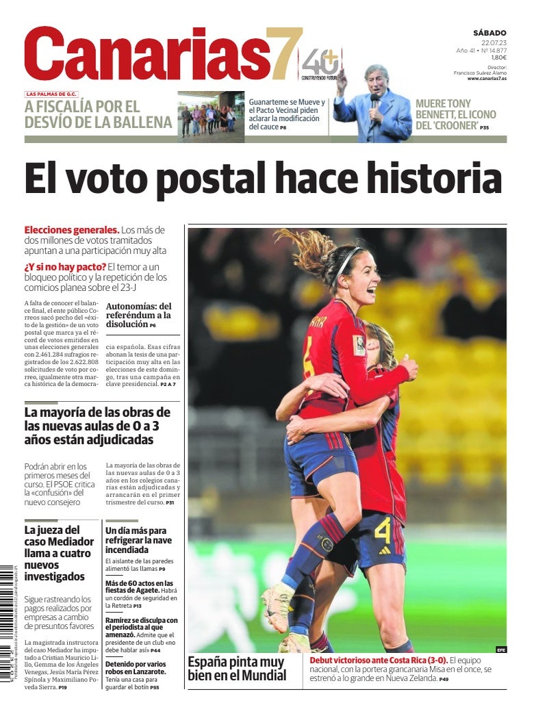 Portada Canarias7 22-07-2023