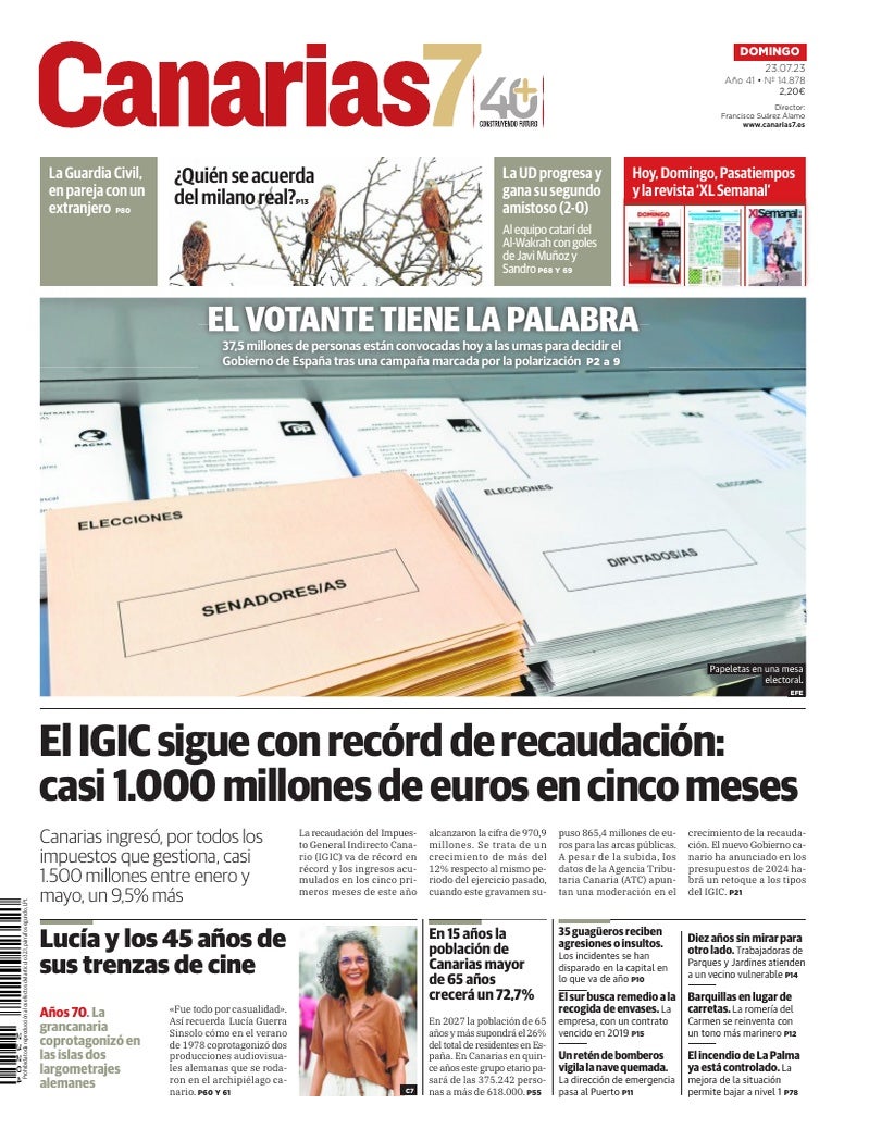 Portada Canarias7 23-07-2023
