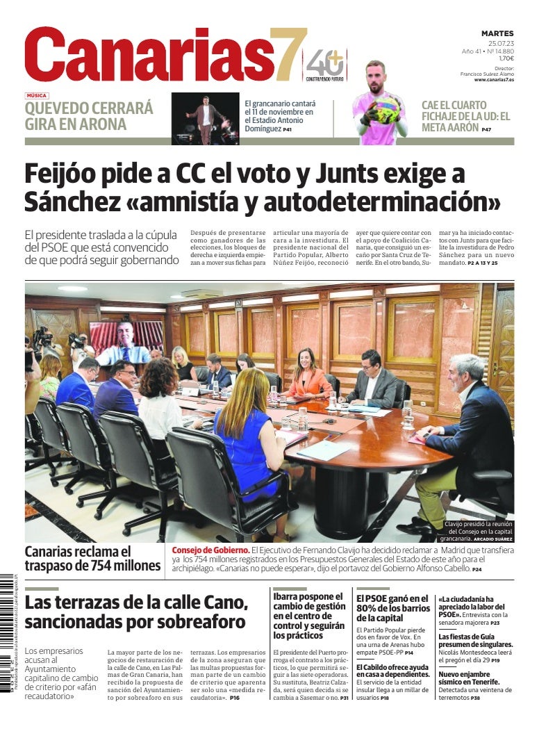 Portada Canarias7 25-07-2023