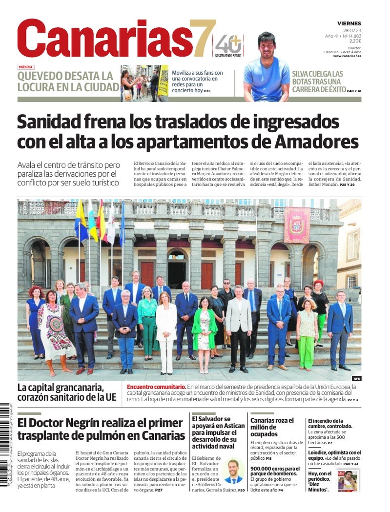 Portada Canarias7 28-07-2023