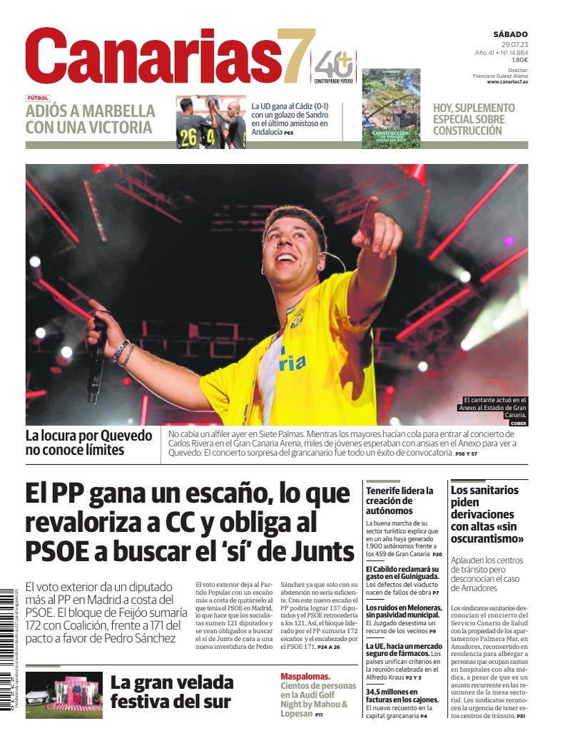 Portada Canarias7 29-07-2023