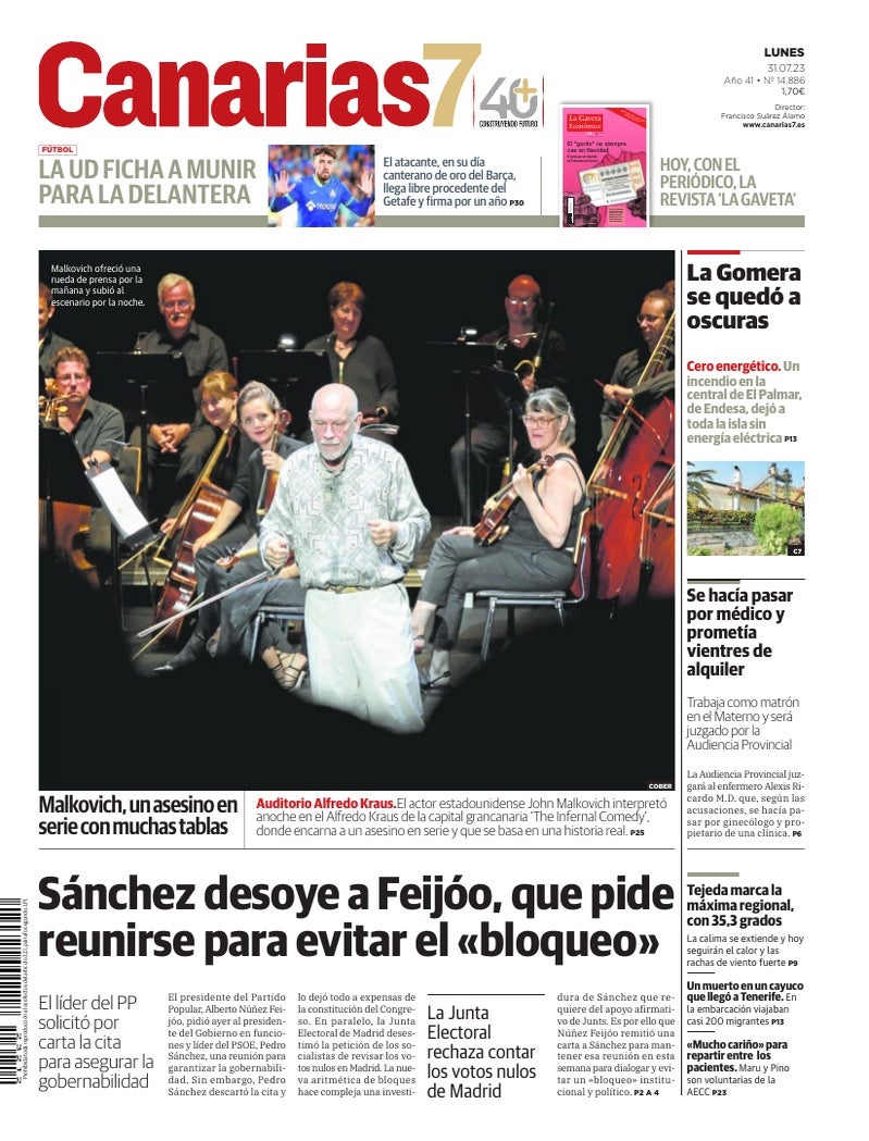 Portada Canarias7 31-07-2023