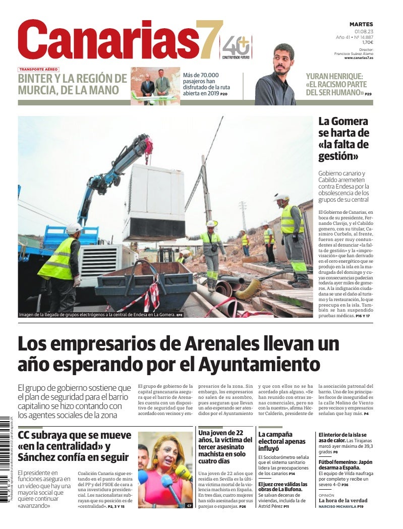 Portada Canarias7 01-08-2023