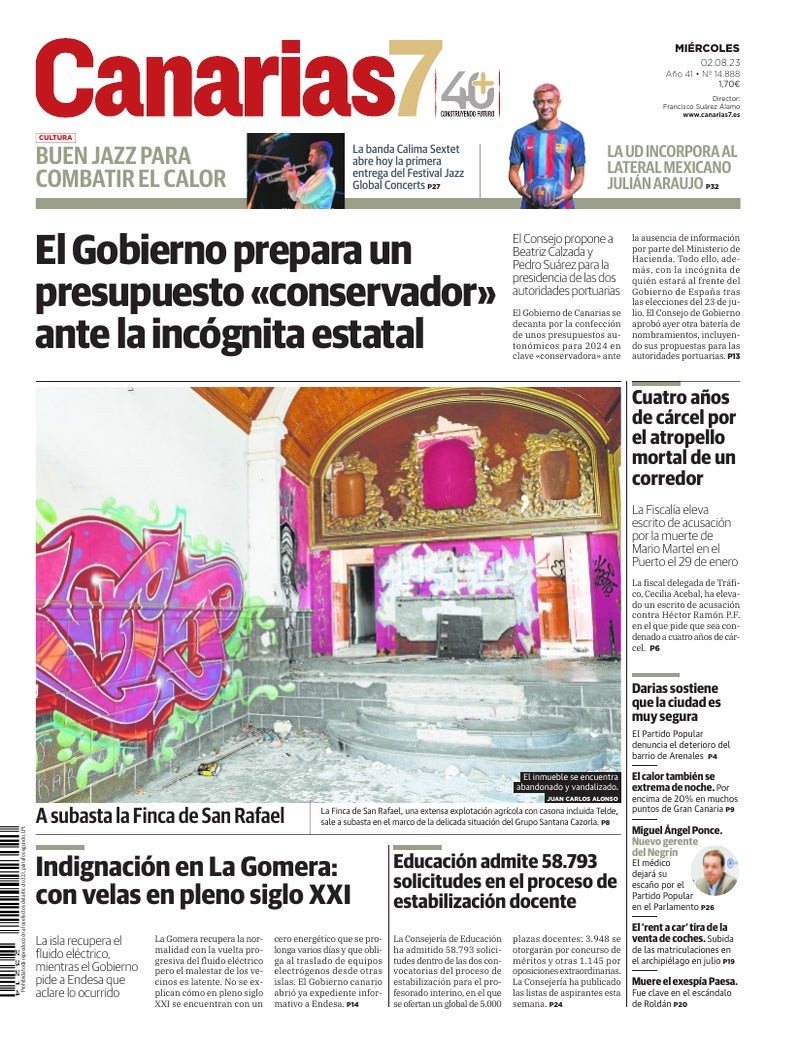 Portada Canarias7 02-08-2023