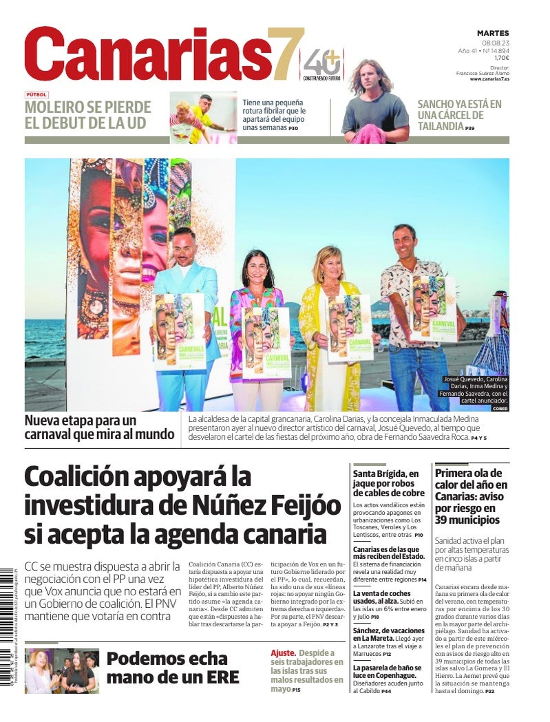 Portada Canarias7 08-08-2023