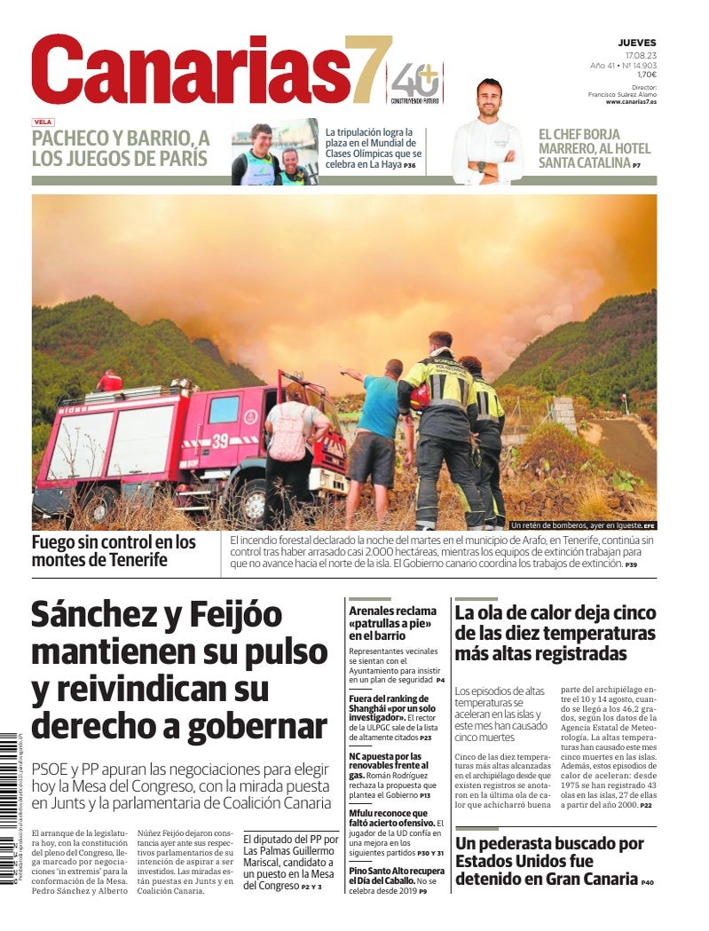 Portada Canarias7 17-08-2023