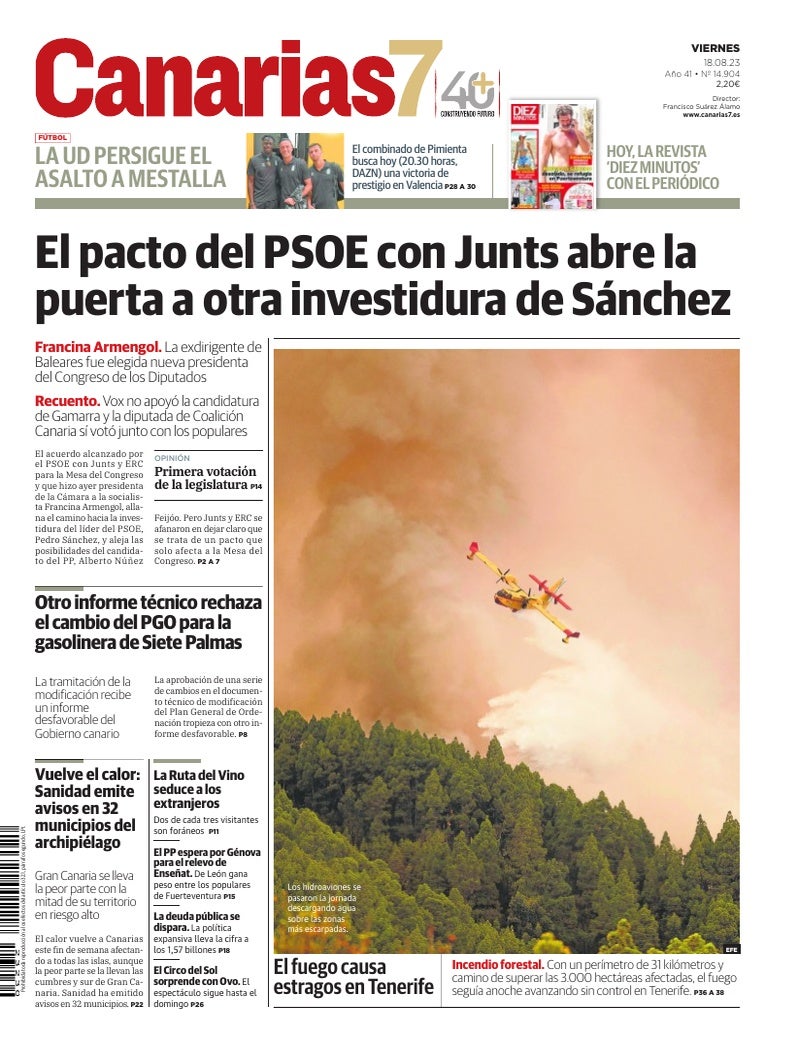 Portada Canarias7 18-08-2023