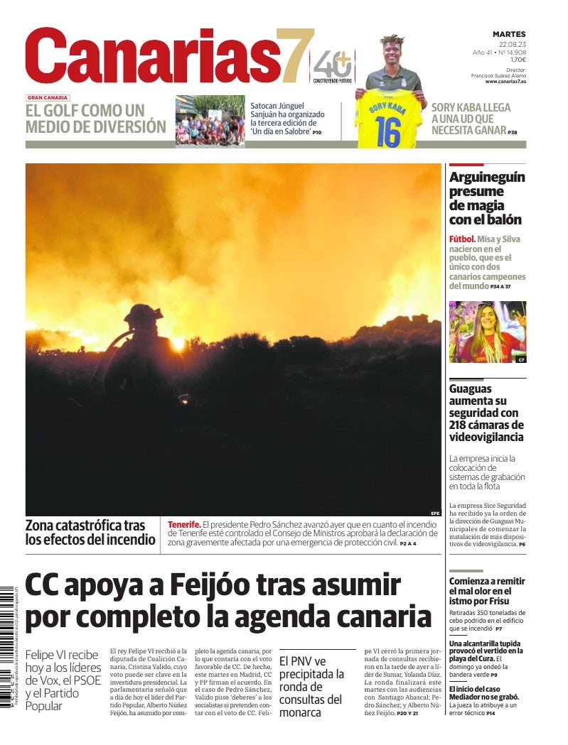 Portada Canarias7 22-08-2023
