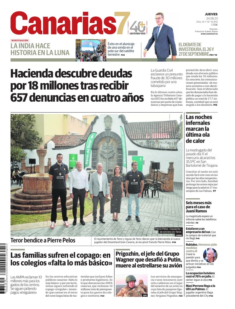 Portada Canarias7 24-08-2023