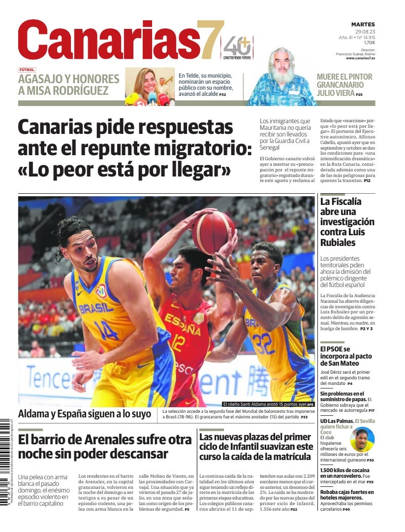Portada Canarias7 29-08-2023