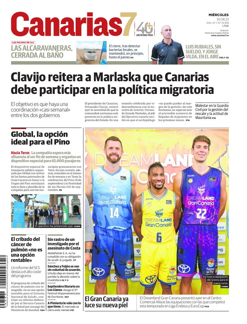 Portada Canarias7 30-08-2023