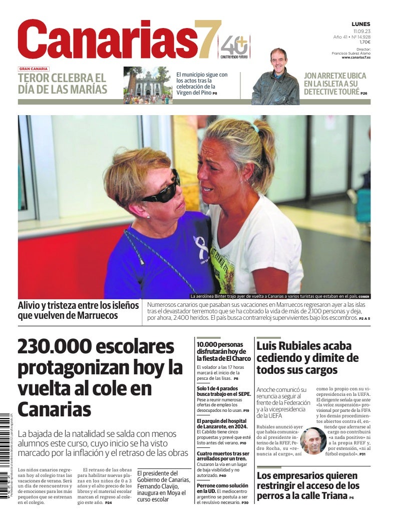 Portada Canarias7 11-09-2023