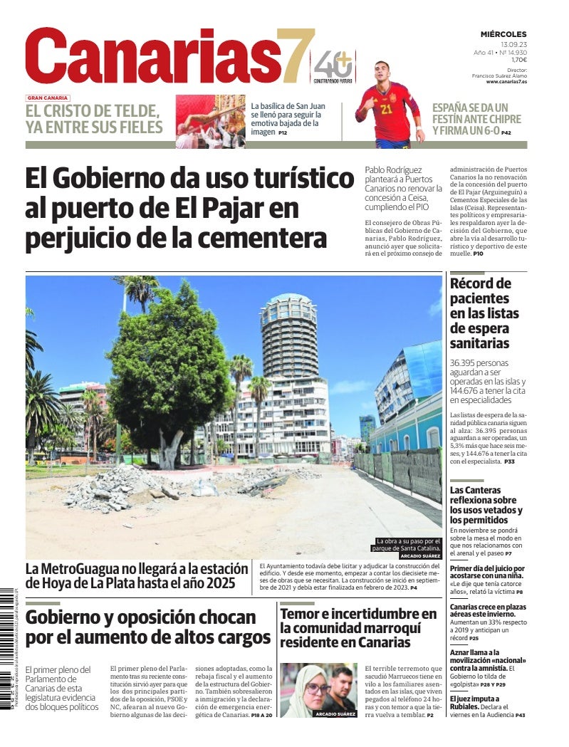Portada Canarias7 13-09-2023