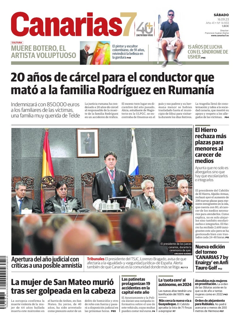 Portada Canarias7 16-09-2023