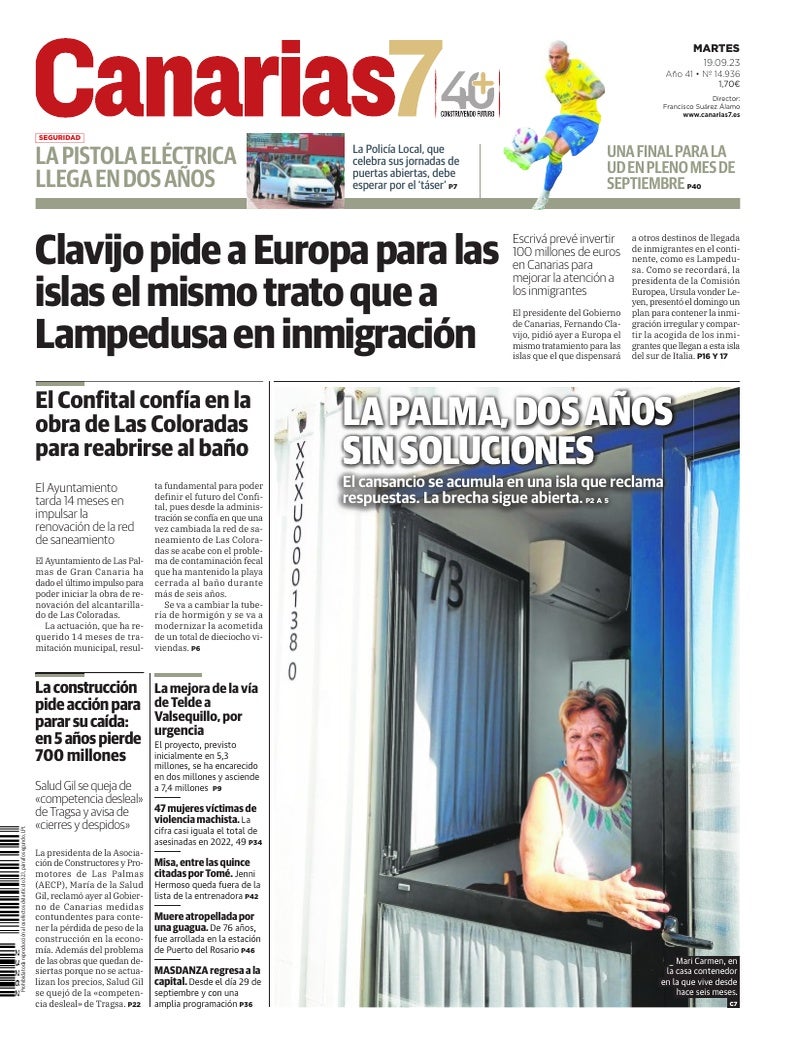 Portada Canarias7 19-09-2023