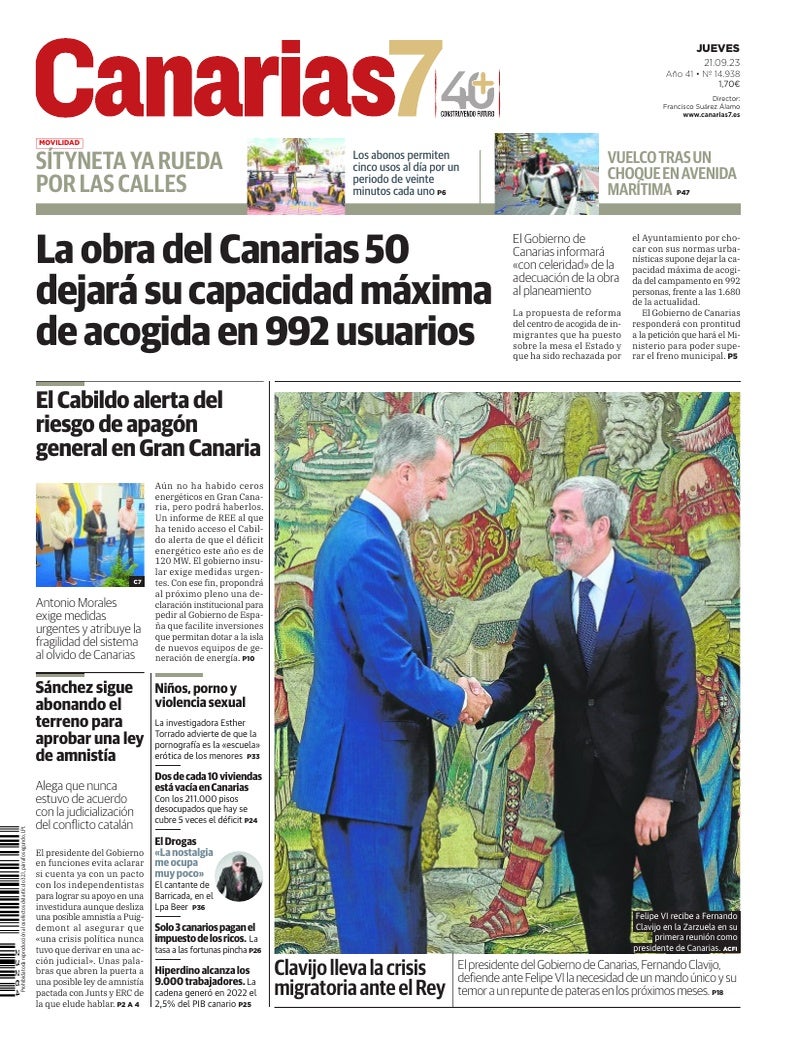 Portada Canarias7 21-09-2023