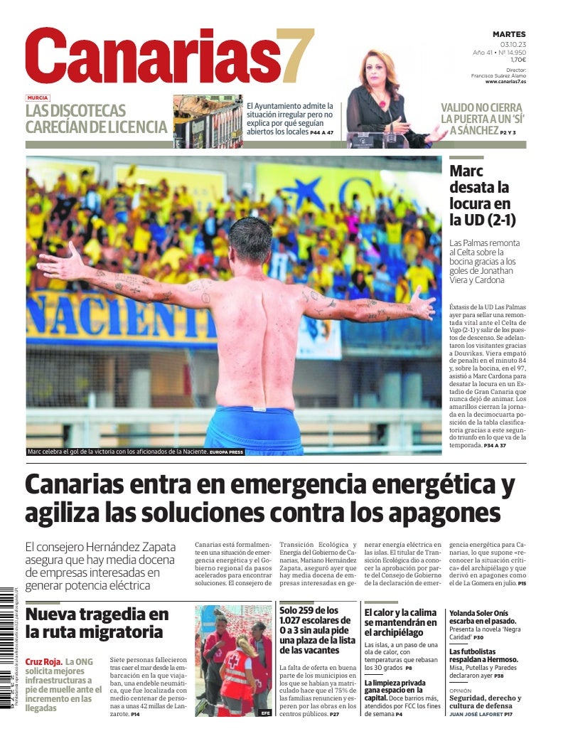 Portada Canarias7 03-10-2023