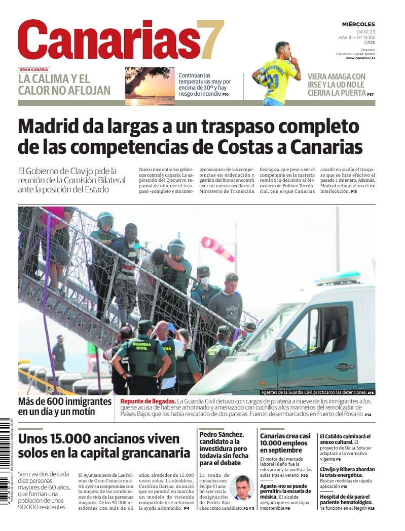 Portada Canarias7 04-10-2023