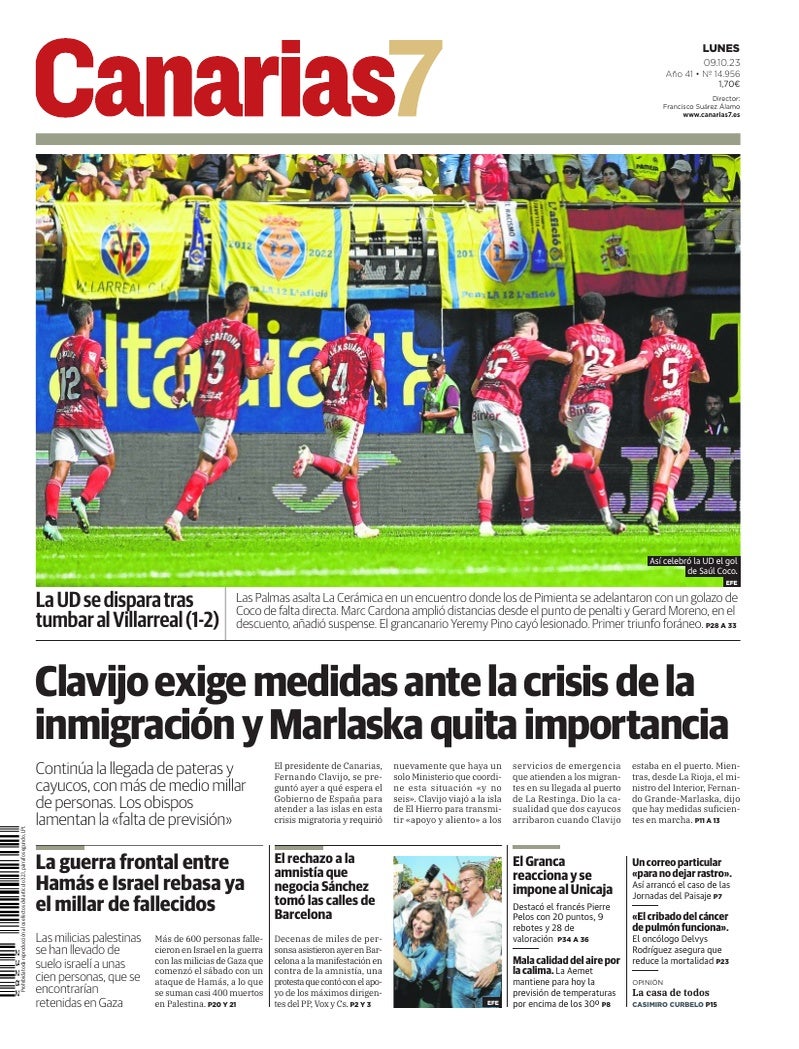 Portada Canarias7 09-10-2023
