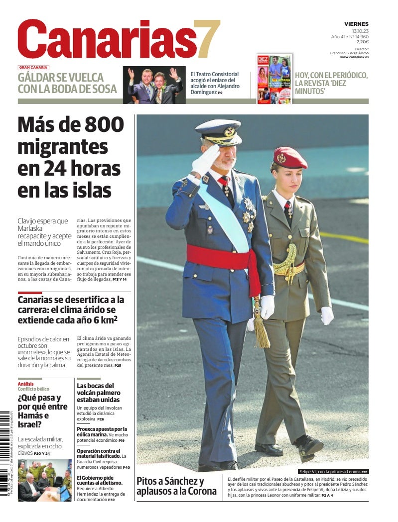 Portada Canarias7 13-10-2023