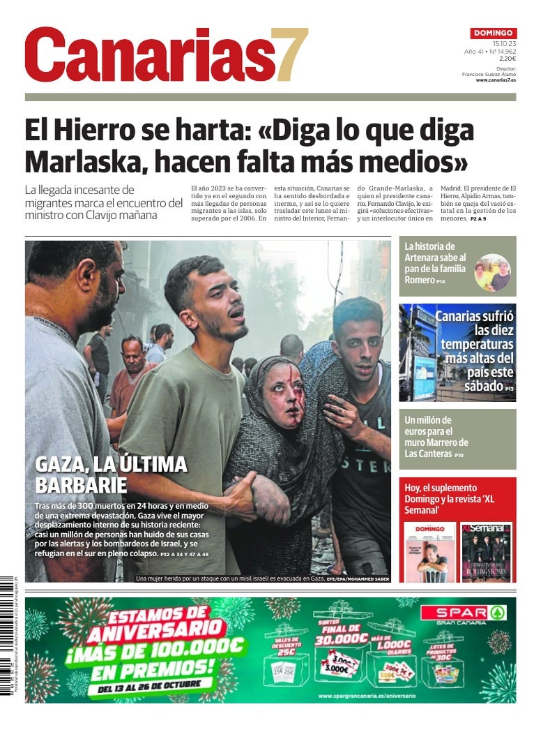 Portada Canarias7 15-10-2023