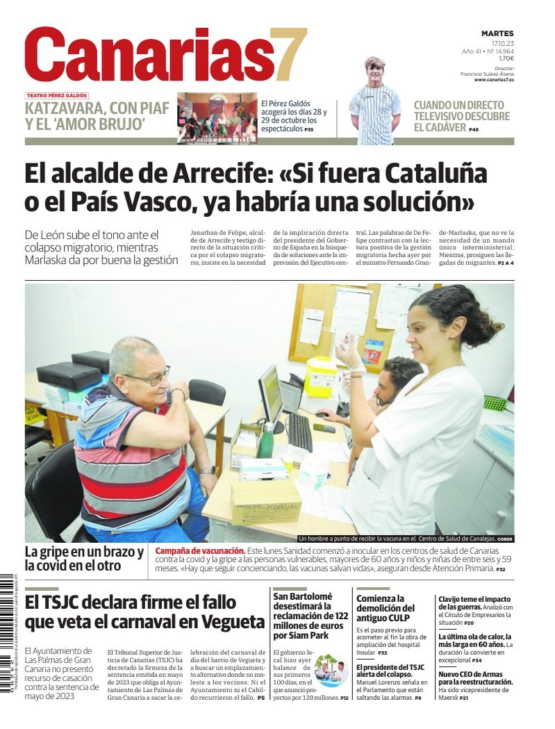 Portada Canarias7 17-10-2023