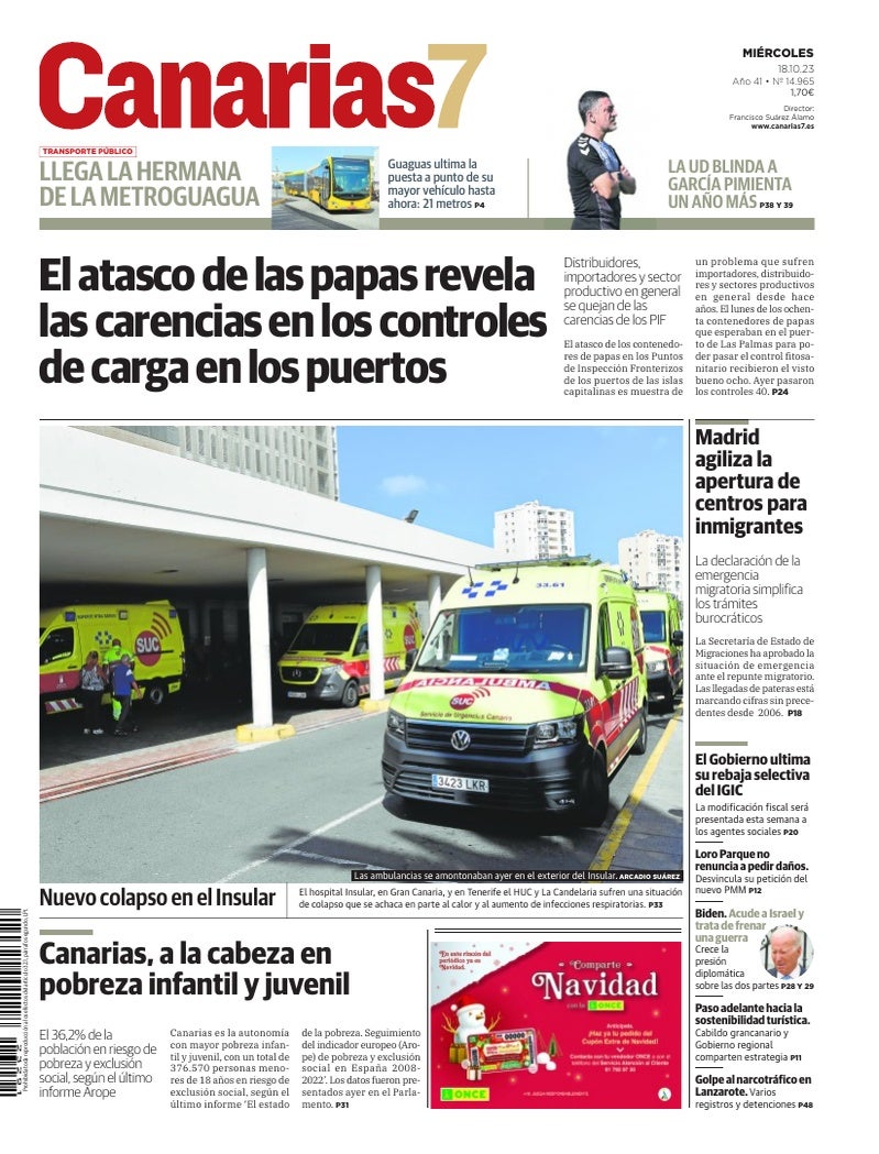 Portada Canarias7 18-10-2023