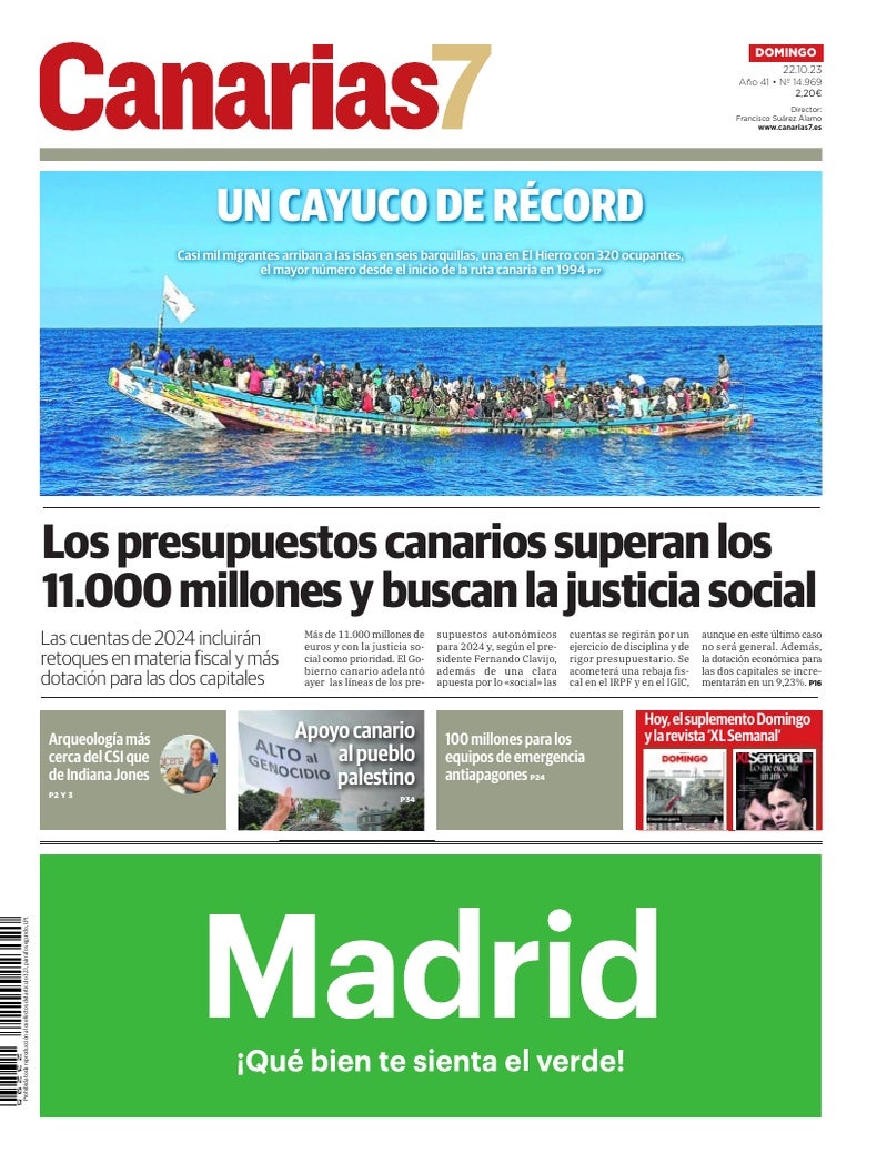 Portada Canarias7 22-10-2023