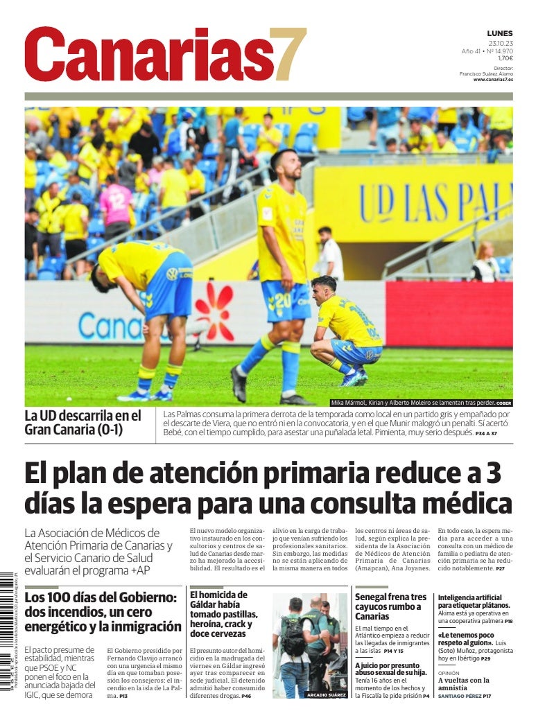 Portada Canarias7 23-10-2023