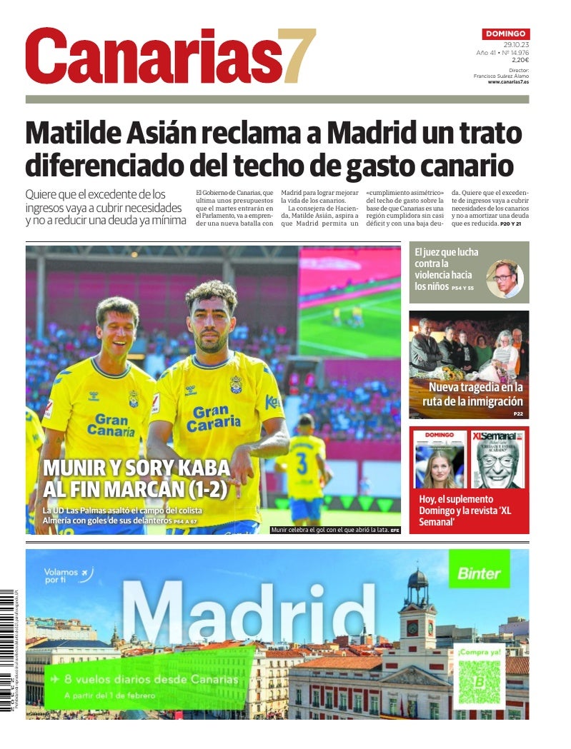 Portada Canarias7 29-10-2023