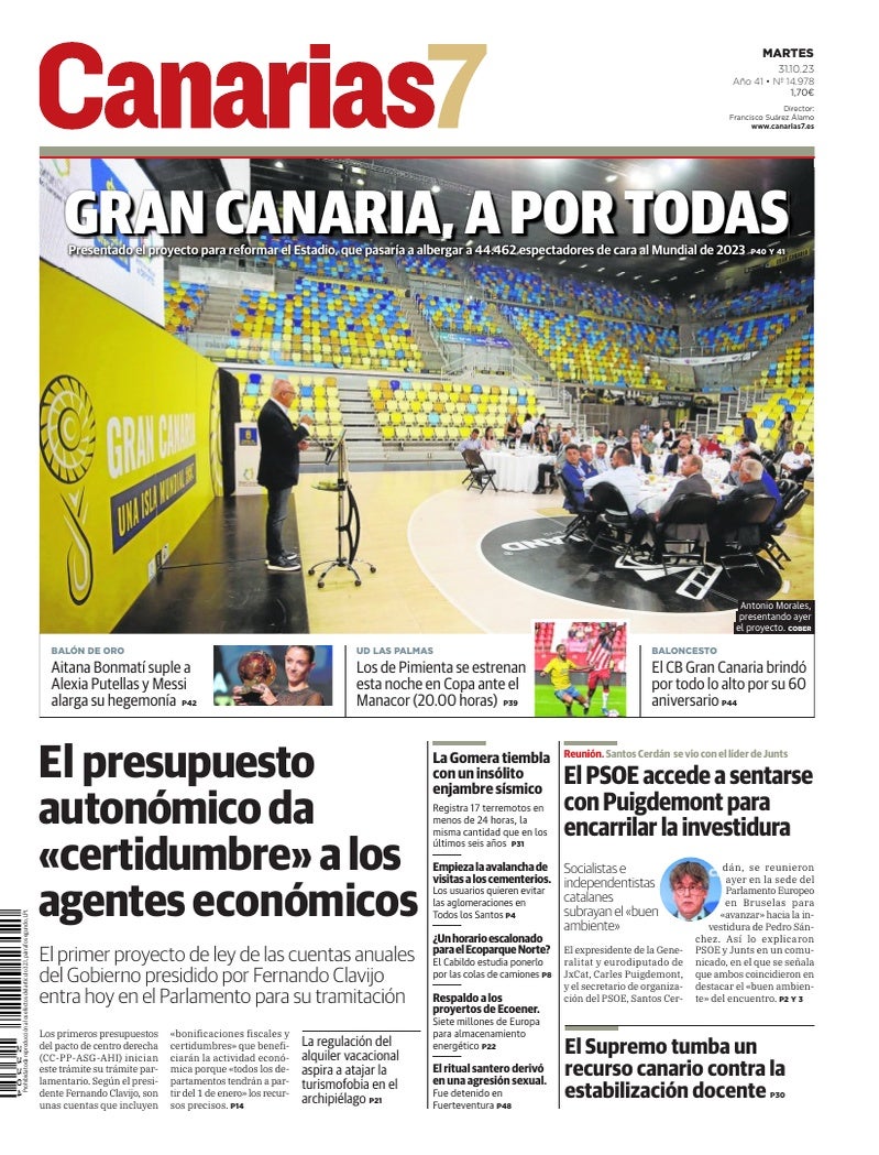 Portada Canarias7 31-10-2023