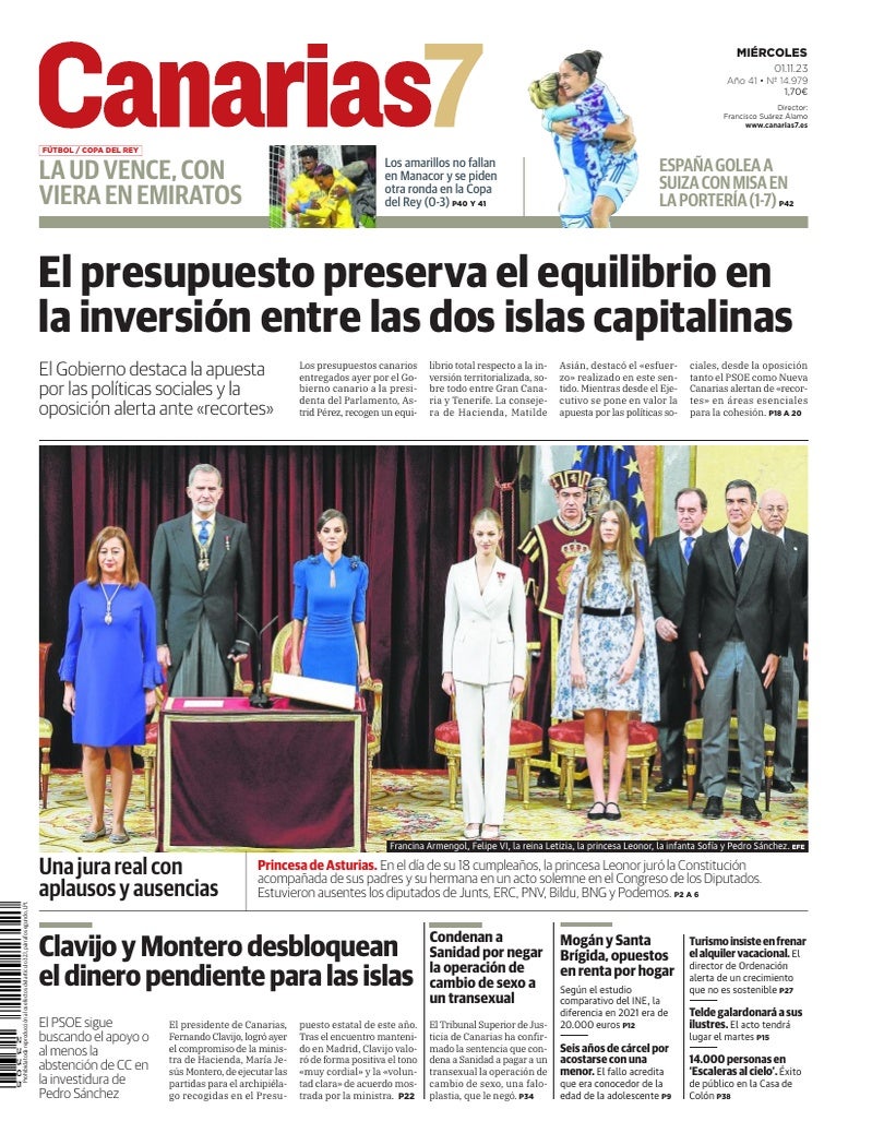Portada Canarias7 01-11-2023