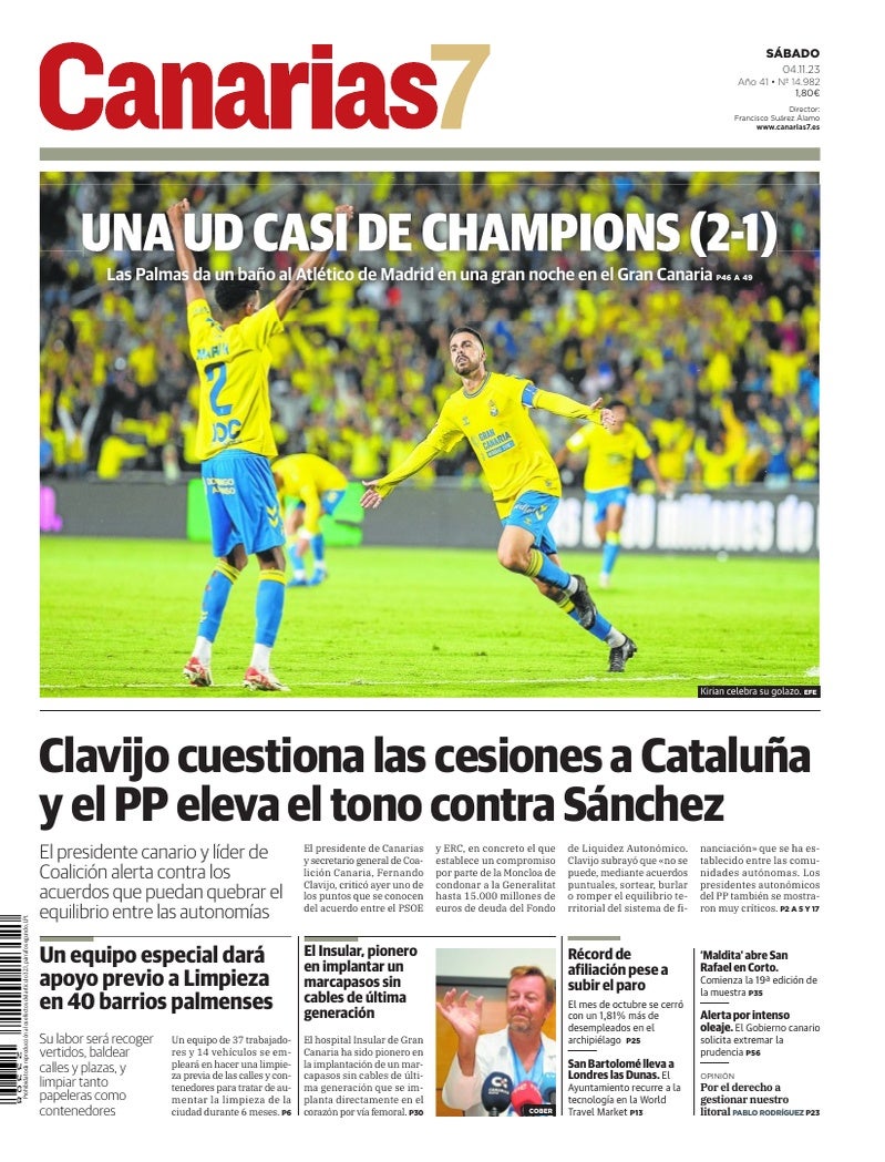 Portada Canarias7 04-11-2023
