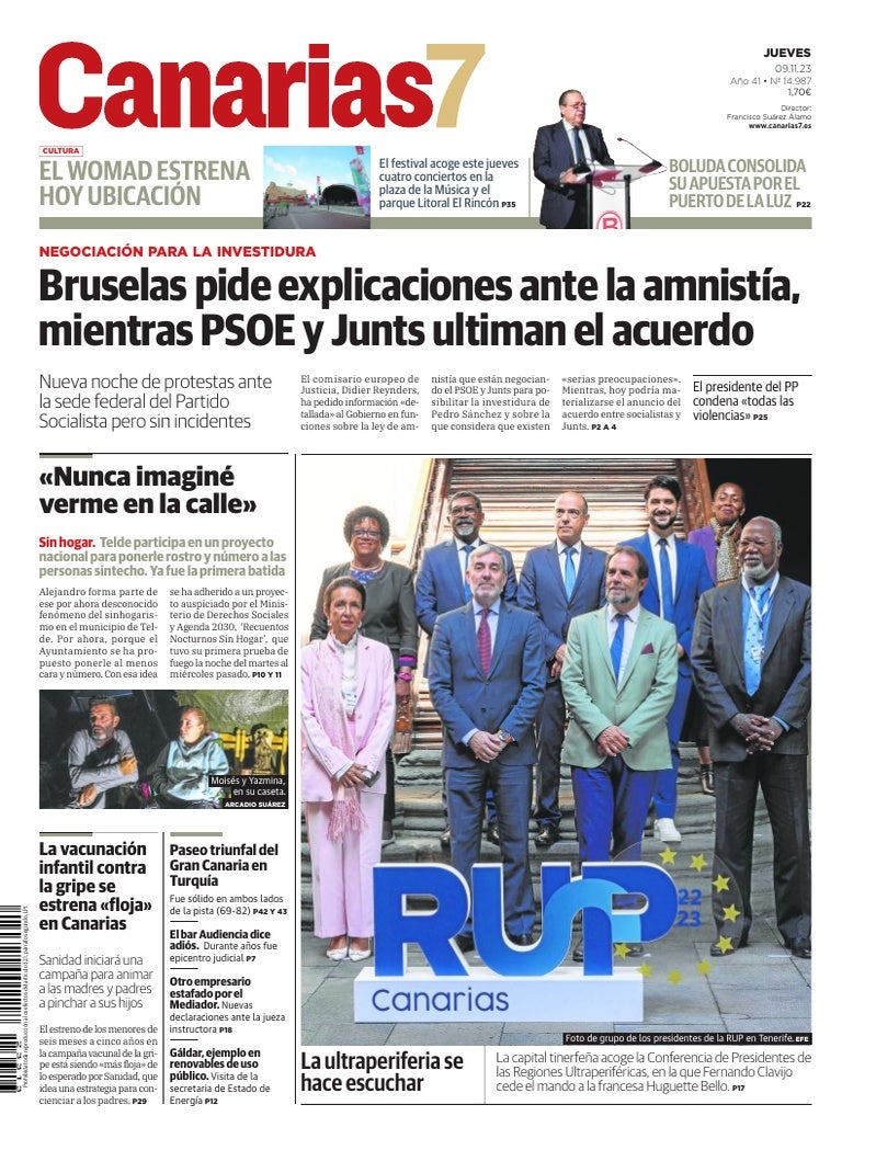 Portada Canarias7 09-11-2023