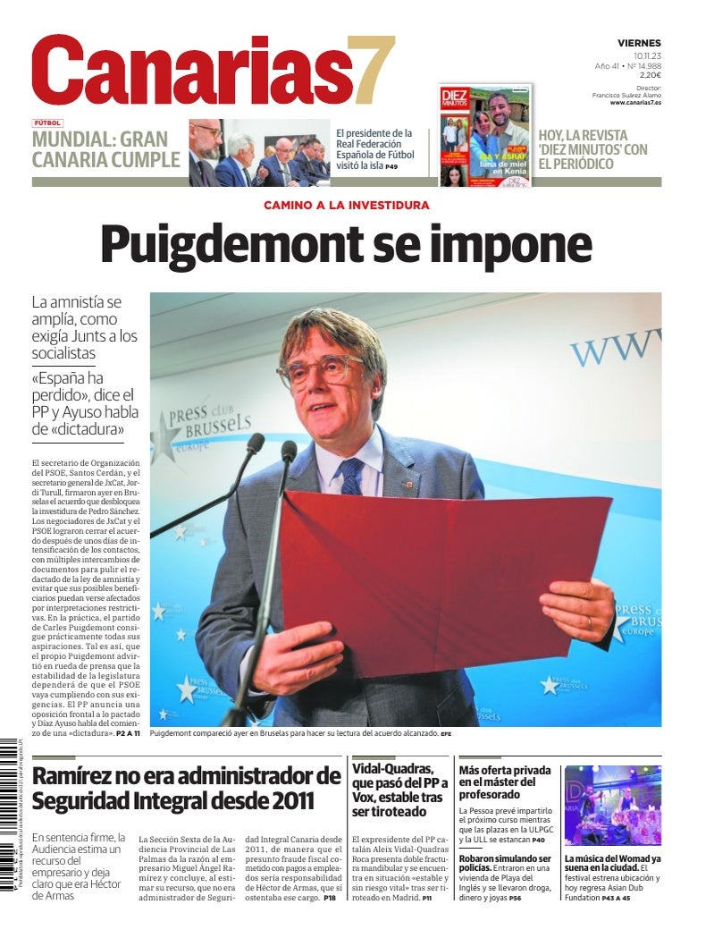 Portada Canarias7 10-11-2023