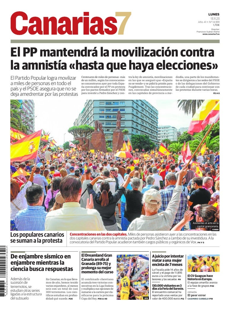Portada Canarias7 13-11-2023