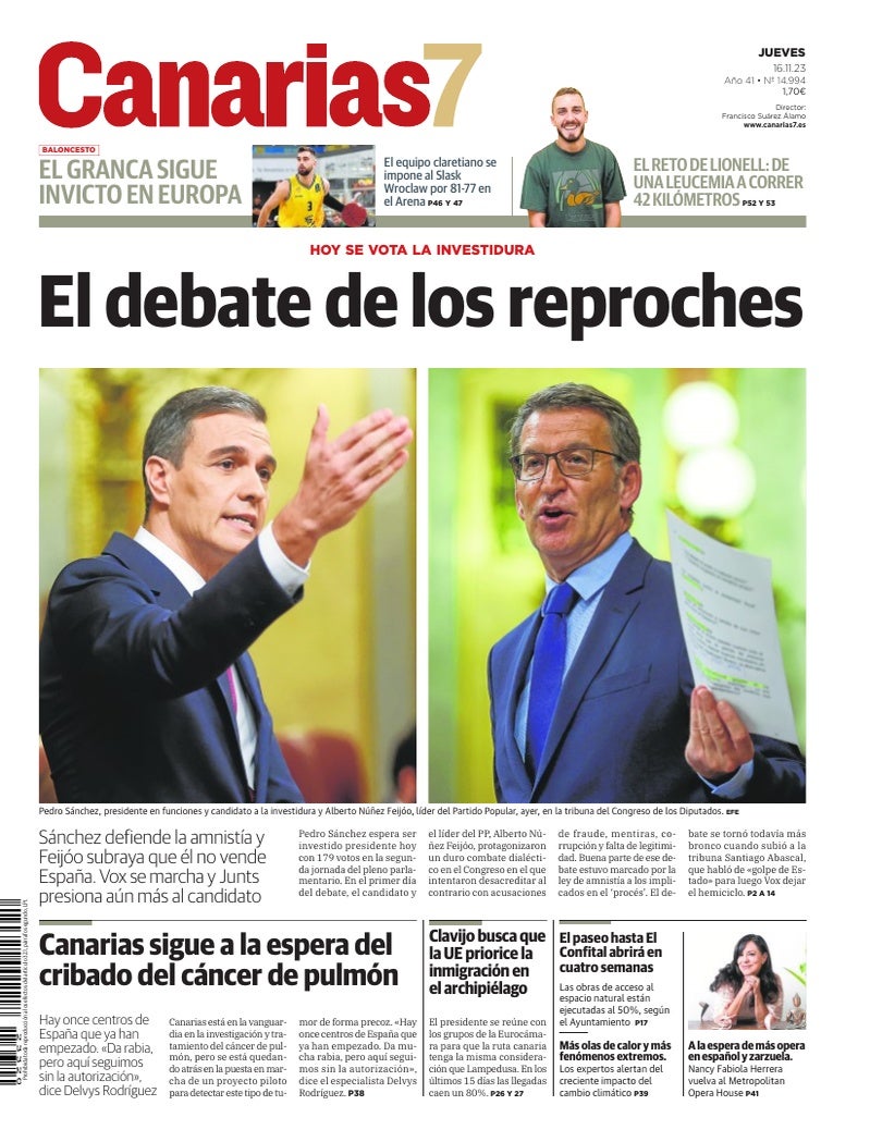 Portada Canarias7 16-11-2023