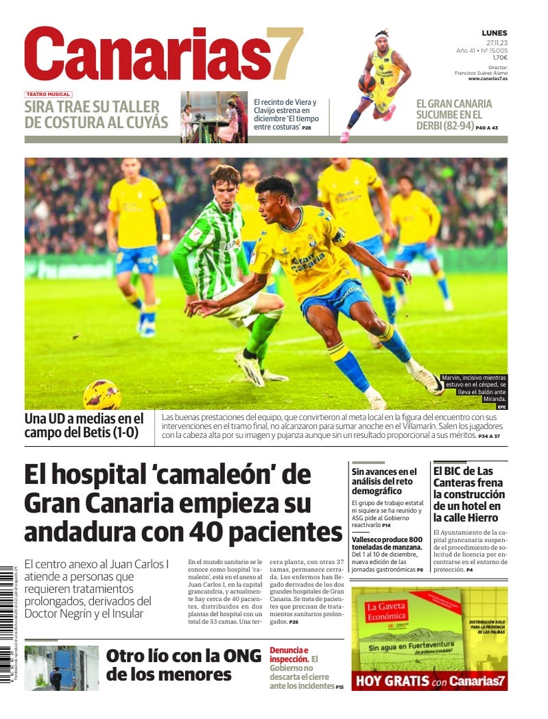 Portada Canarias7 27-11-2023