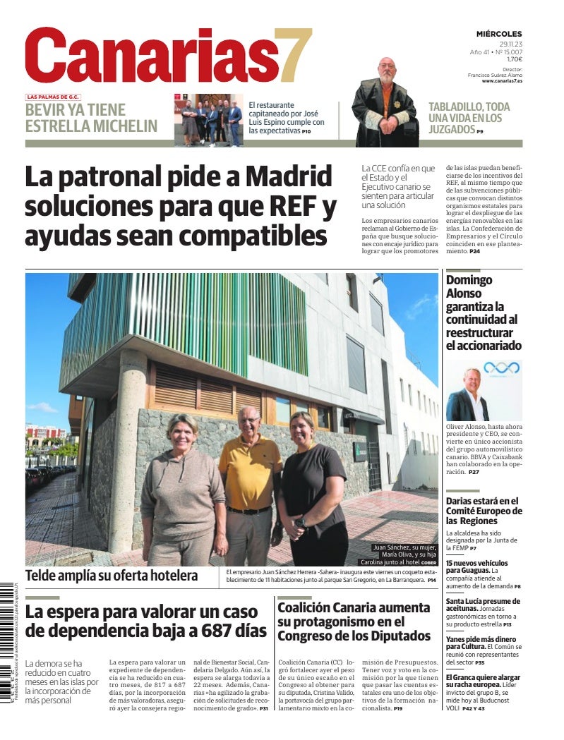 Portada Canarias7 29-11-2023