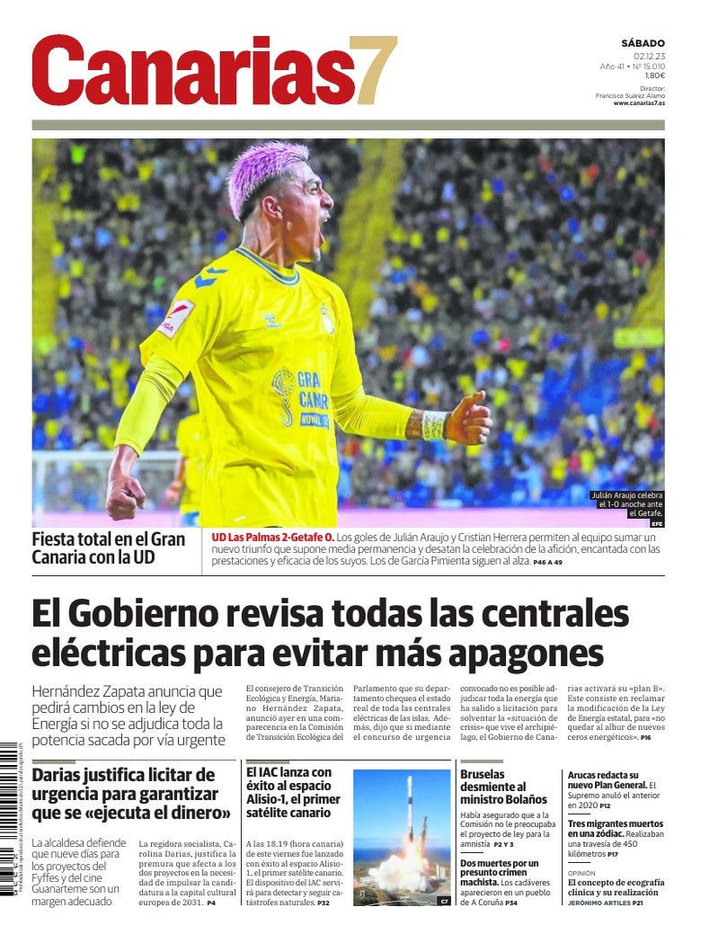 Portada Canarias7 02-12-2023