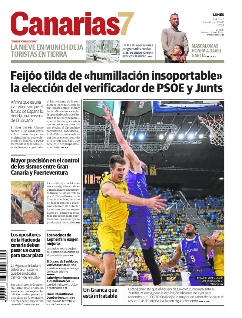 Portada Canarias7 04-12-2023