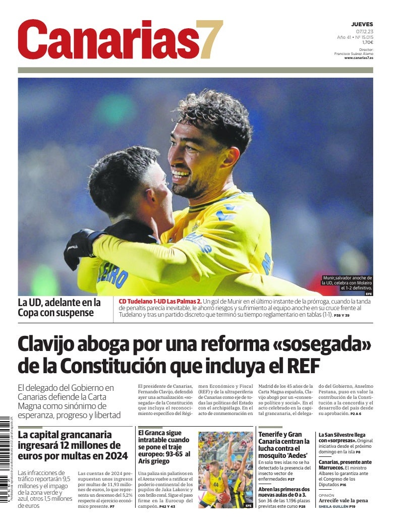 Portada Canarias7 07-12-2023