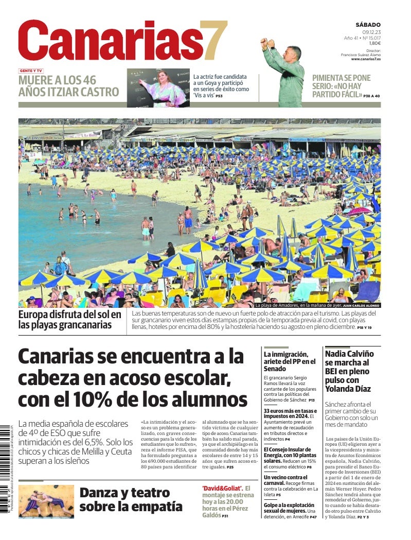 Portada Canarias7 09-12-2023