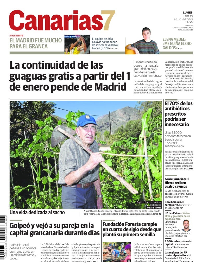 Portada Canarias7 11-12-2023