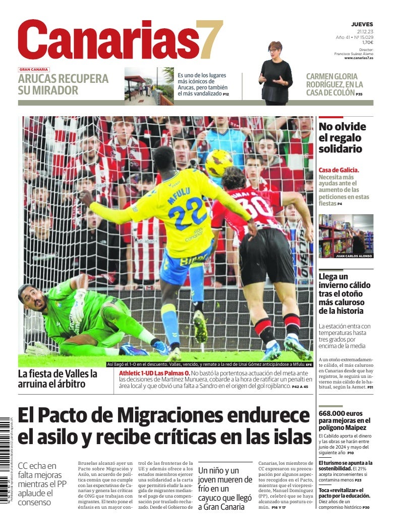 Portada Canarias7 21-12-2023
