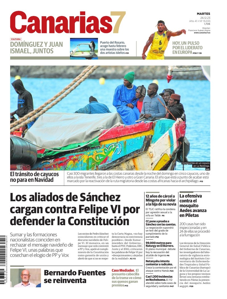 Portada Canarias7 26-12-2023