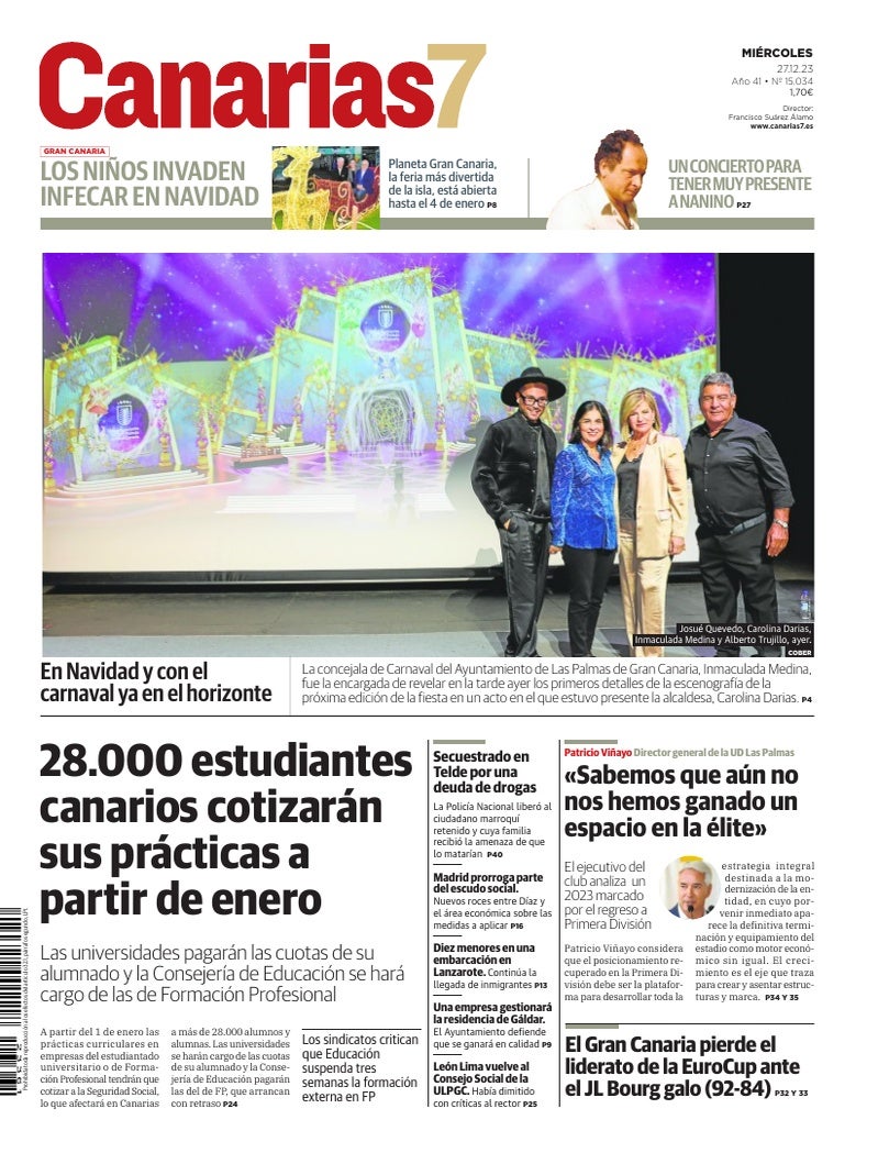 Portada Canarias7 27-12-2023