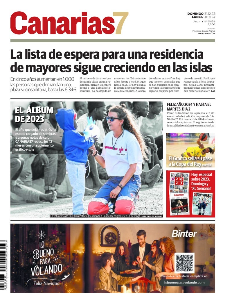 Portada Canarias7 31-12-2023