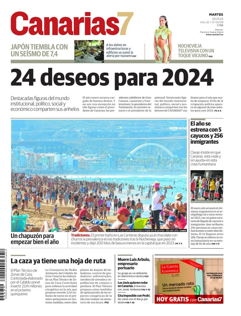 Portada Canarias7 02-01-2024