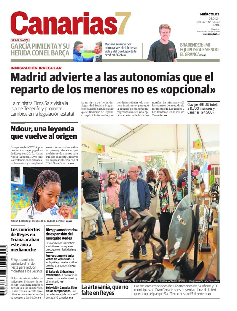 Portada Canarias7 03-01-2024